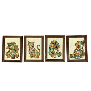 Sunset Designs MGM 1970s Jiffy Stitchery Elephant Cat Dog Bear Rare Set